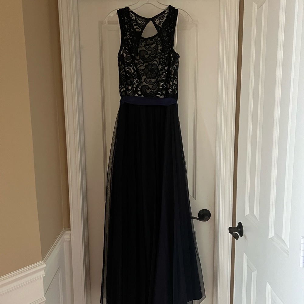Navy prom dress worn once size 6